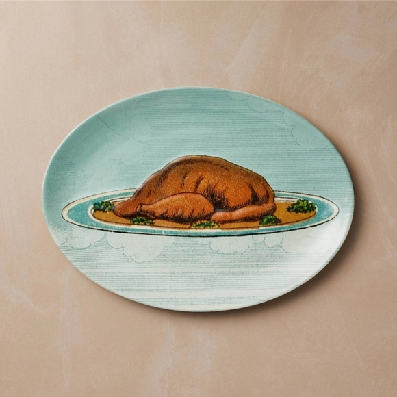 10 x 15 oval stoneware platter fall cooked turkey Jhon Derian for target - Picture 1 of 6
